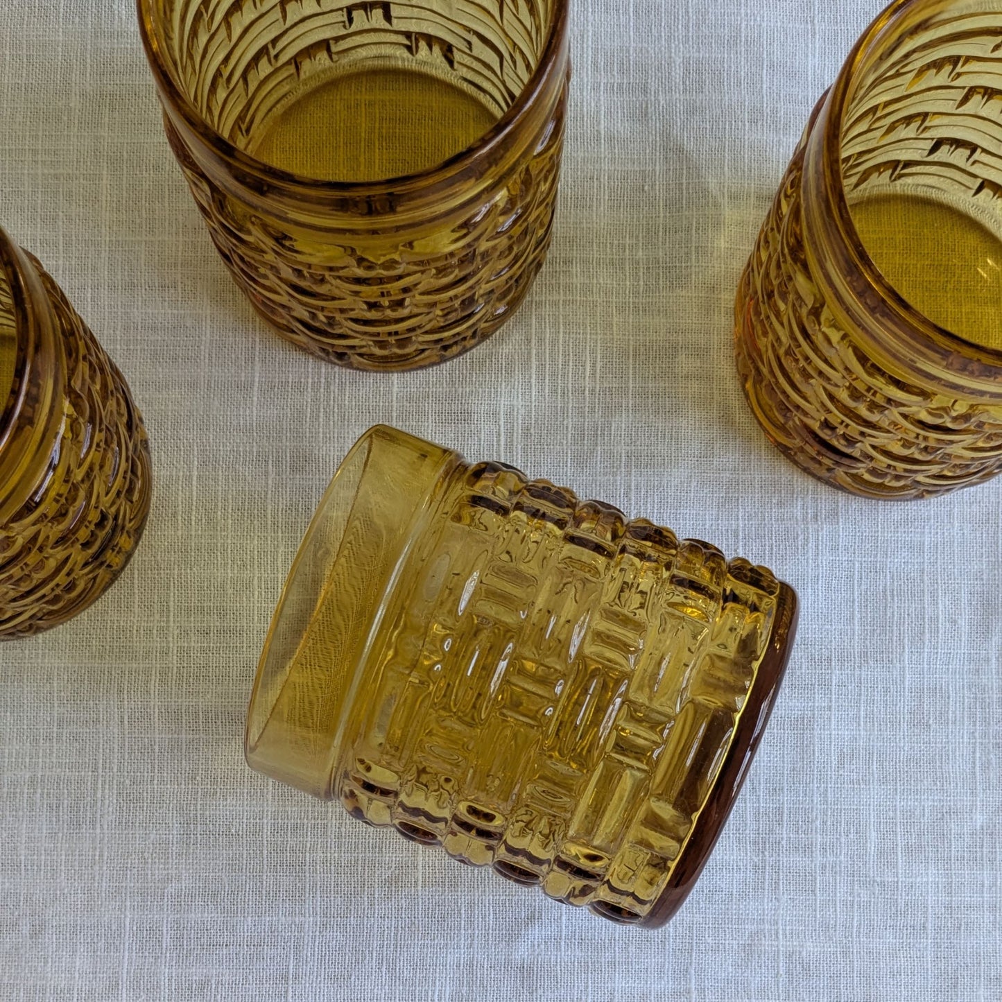 Amber Glass Pitcher Set