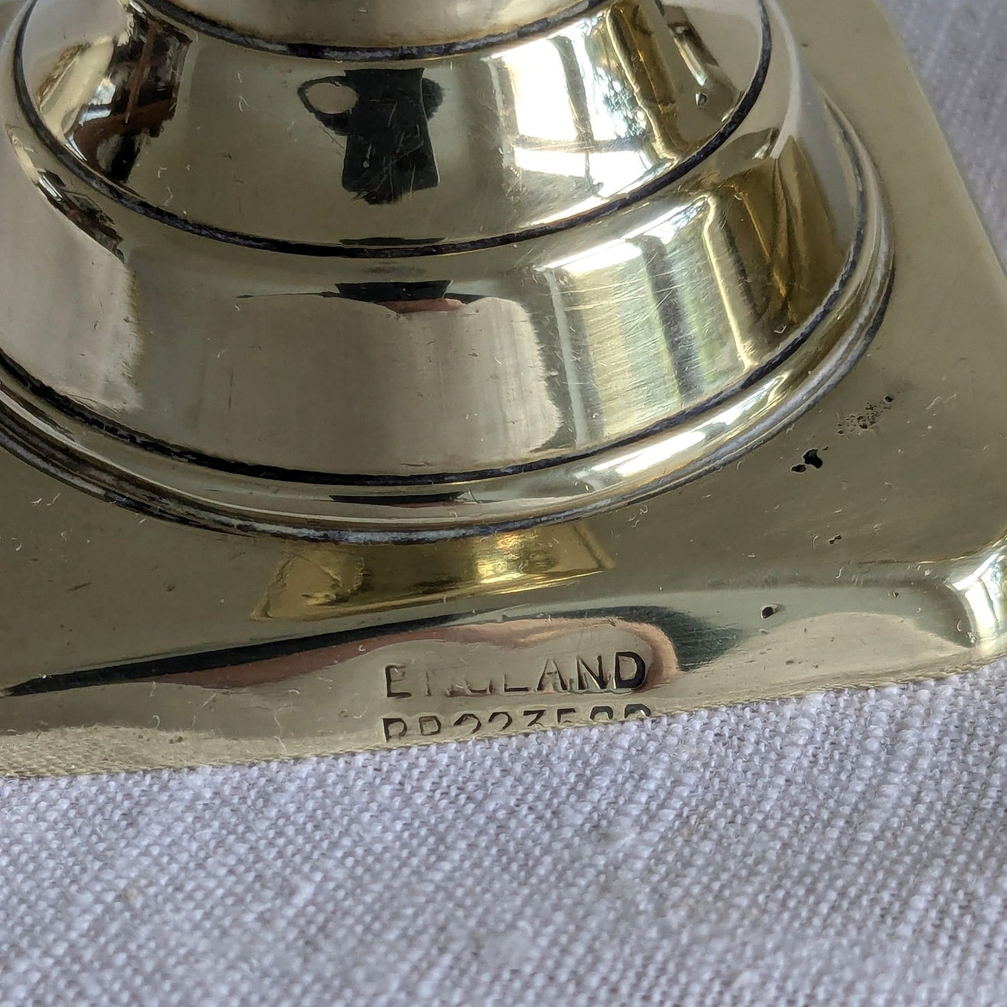 Antique Brass 17.5cm Beehive Candlesticks