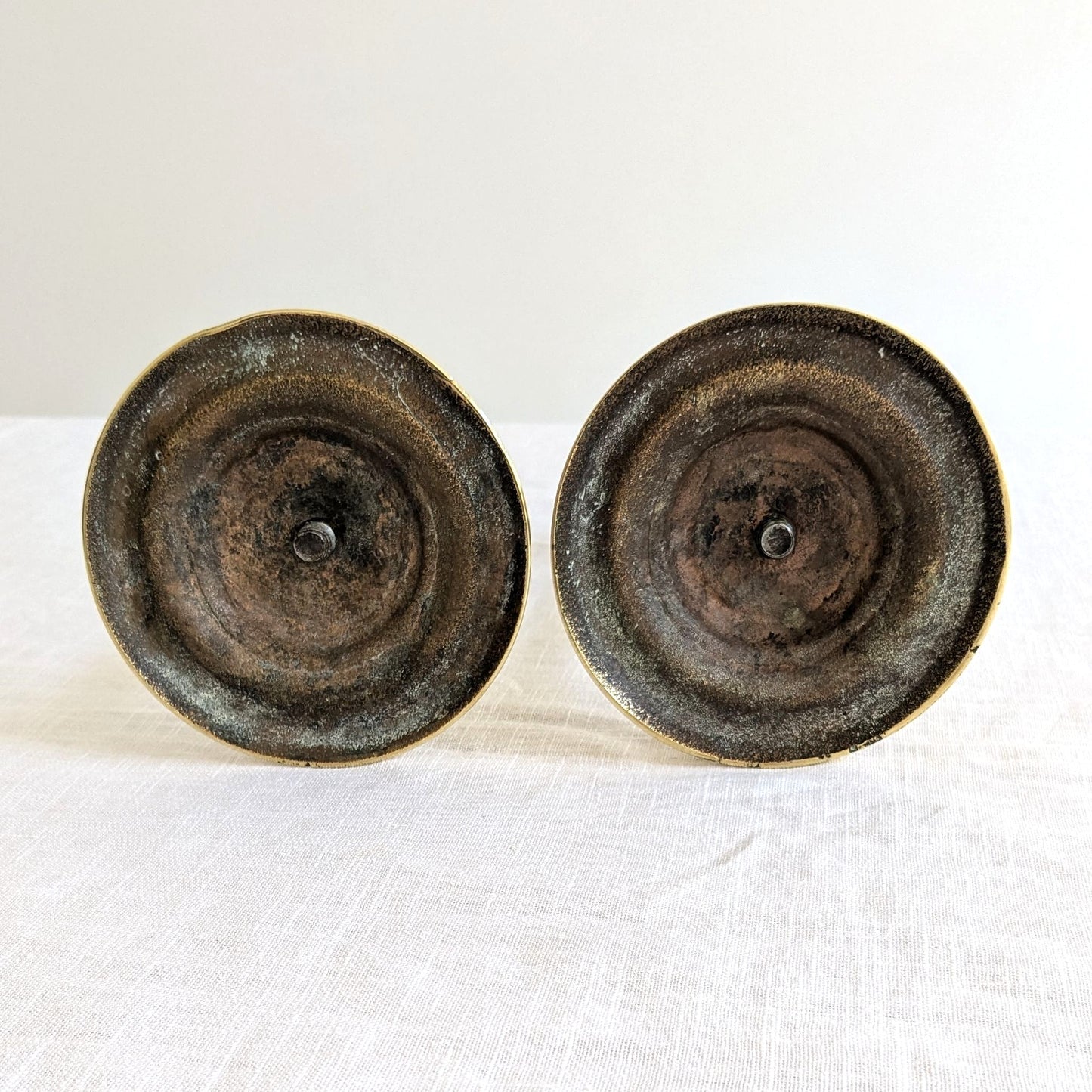 Antique Spiral Brass Candlesticks