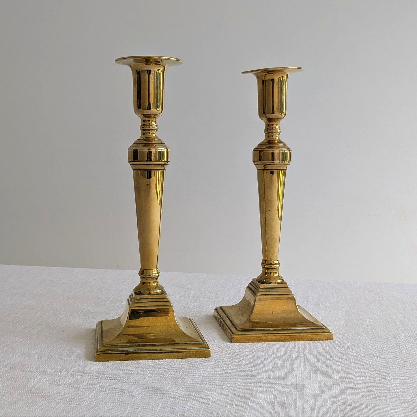 Antique Square Base Candlesticks
