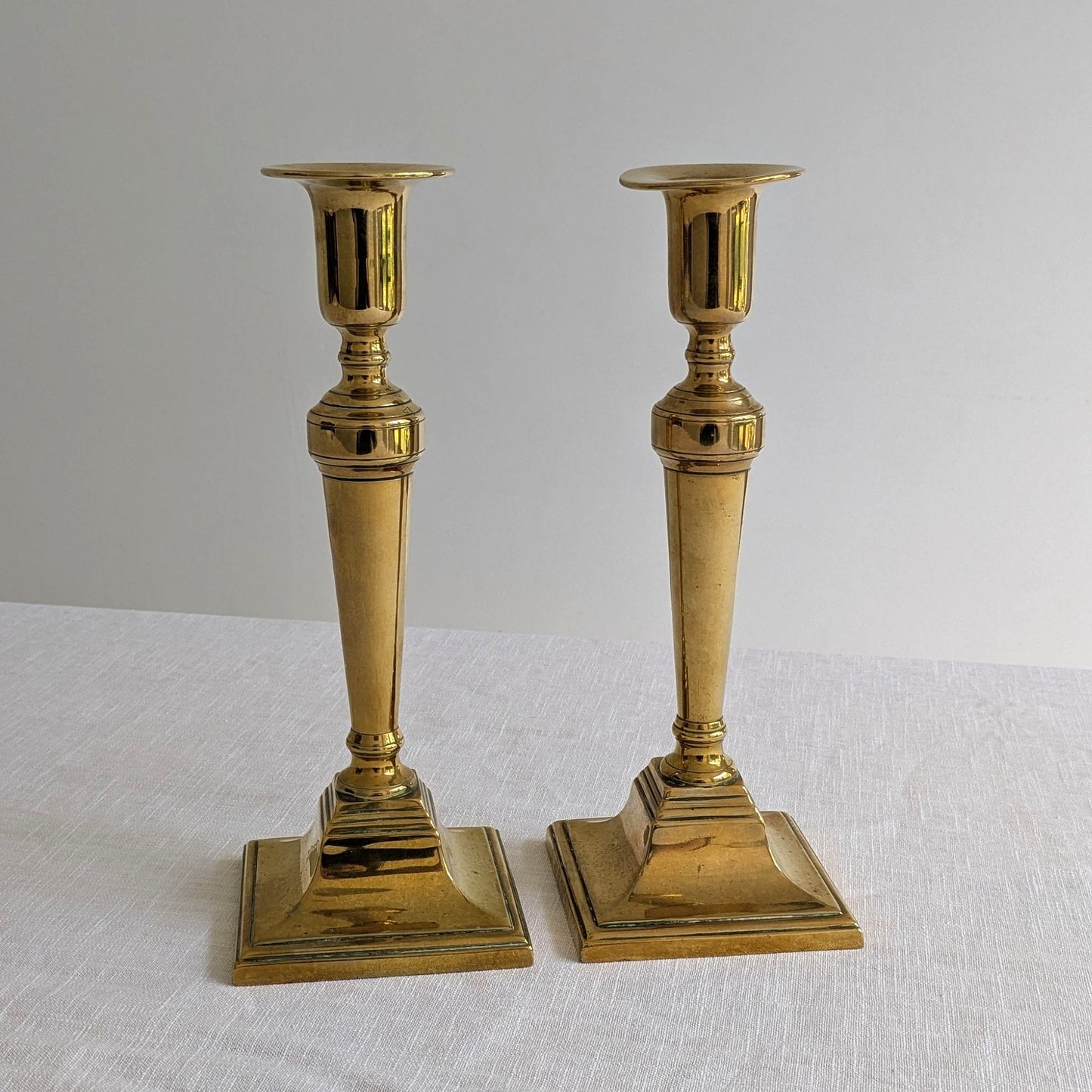 Antique Square Base Candlesticks