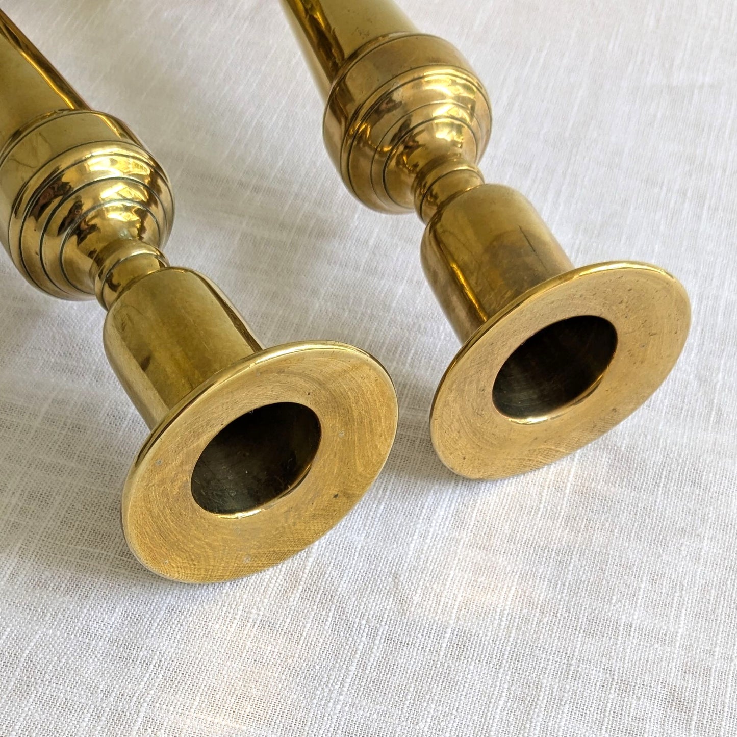 Antique Square Base Candlesticks