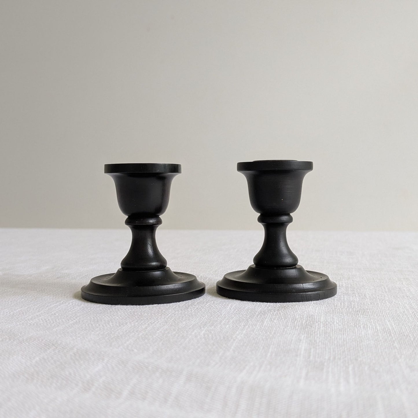 Antique Ebony Candlesticks