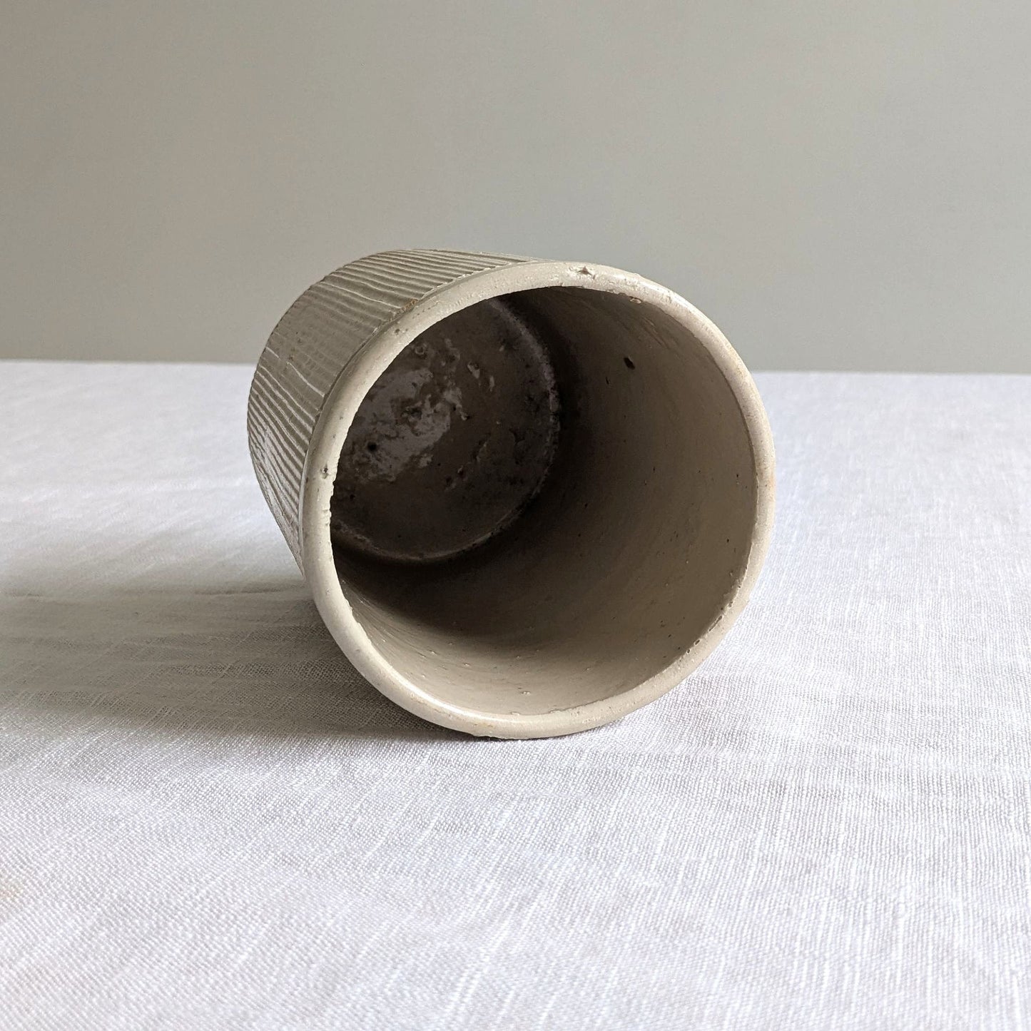 Antique Ribbed Stoneware Jar