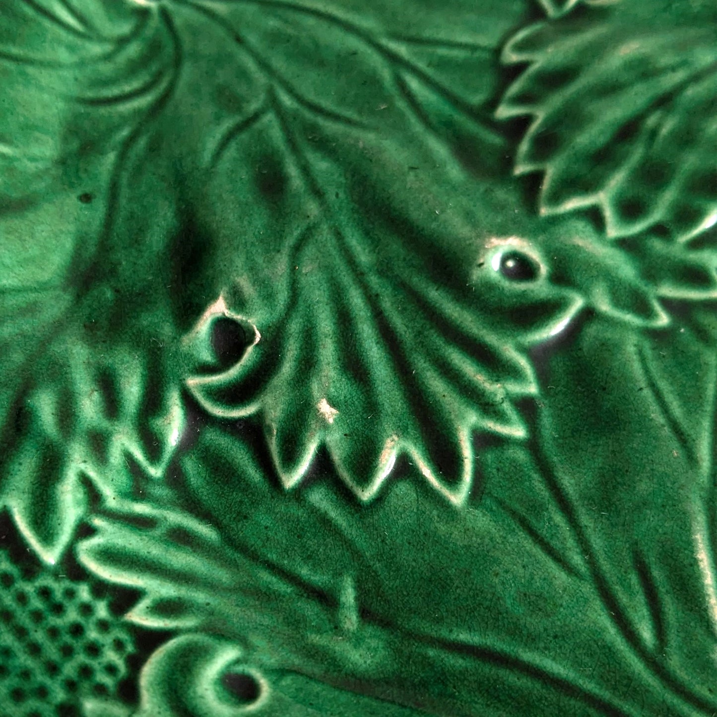 Antique Majolica Leaf Plate