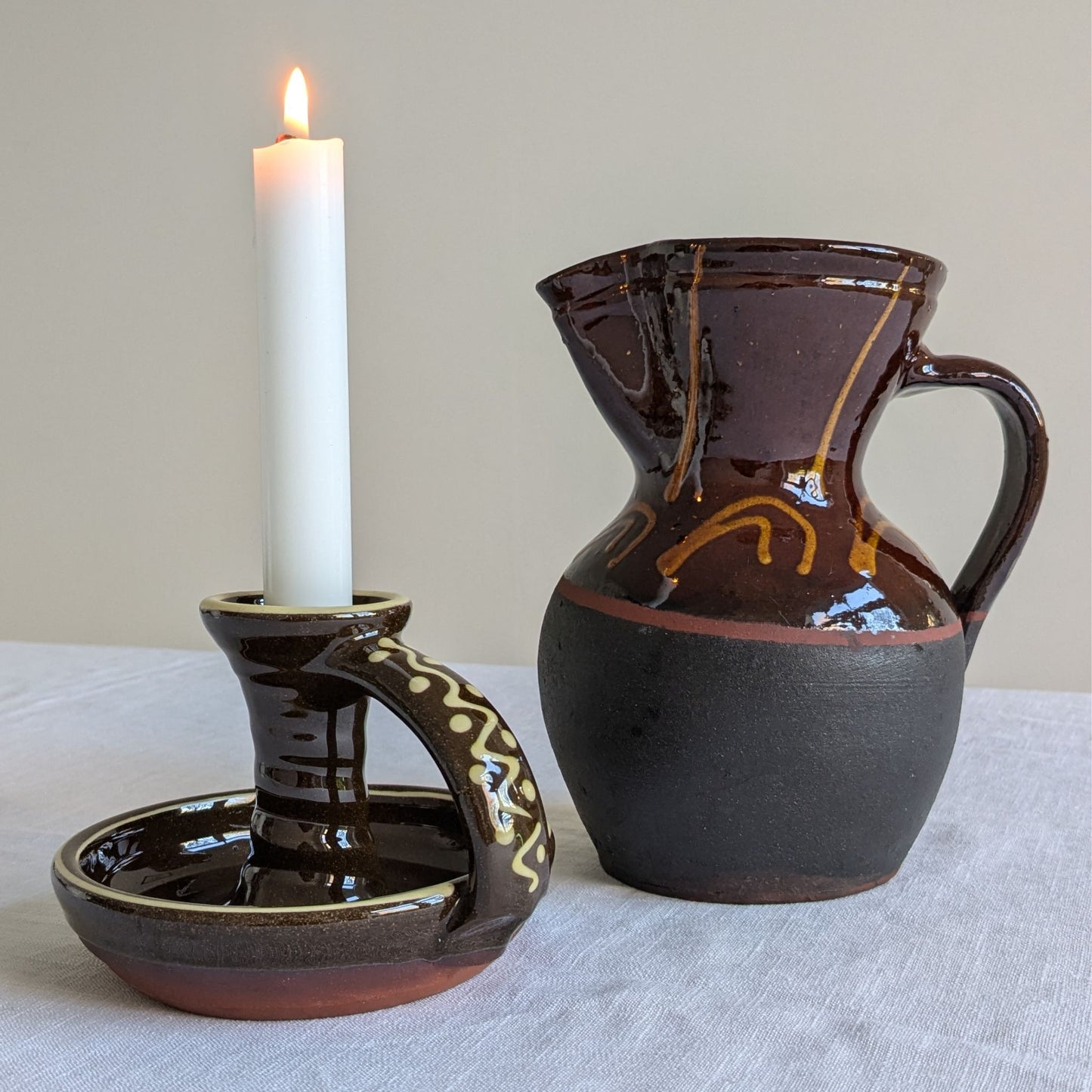Abstract Slipware Pitcher