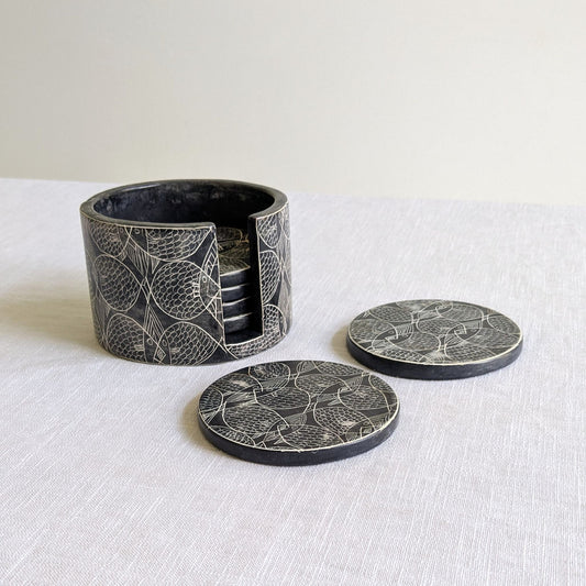 Fish Design Soapstone Coasters
