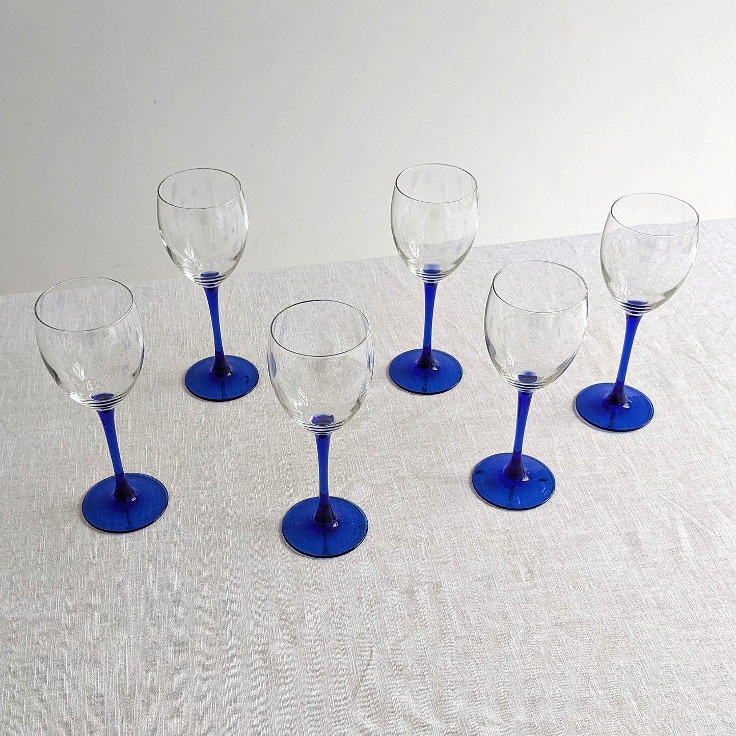 French Blue Wine Glasses