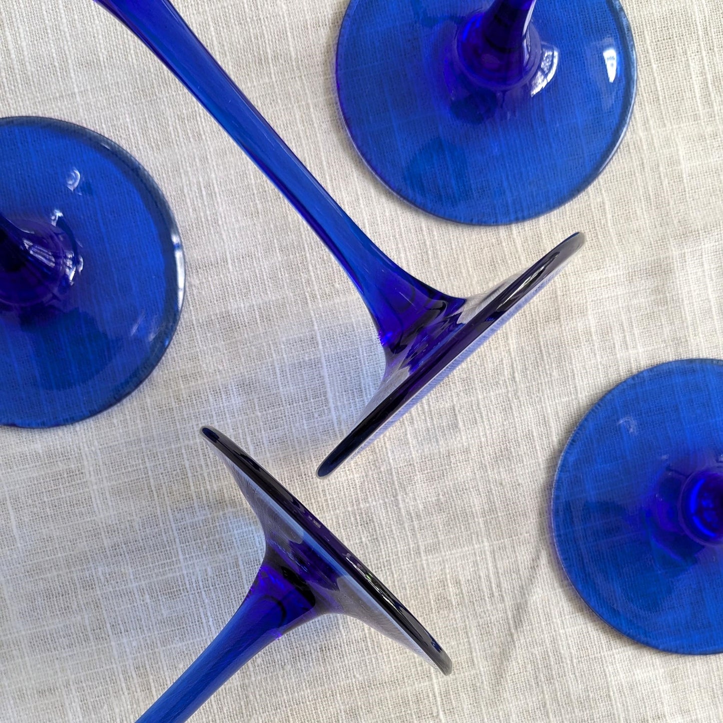 French Blue Wine Glasses