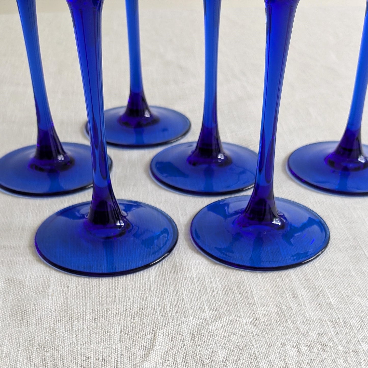 French Blue Wine Glasses