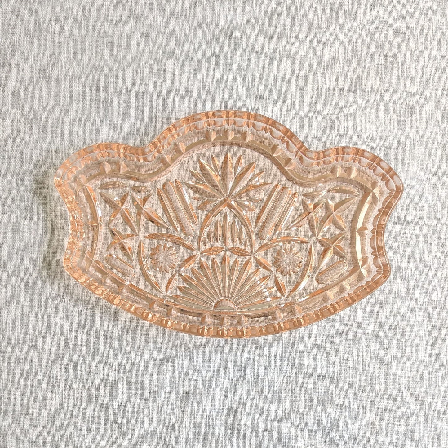 Pink Glass Shaped Tray