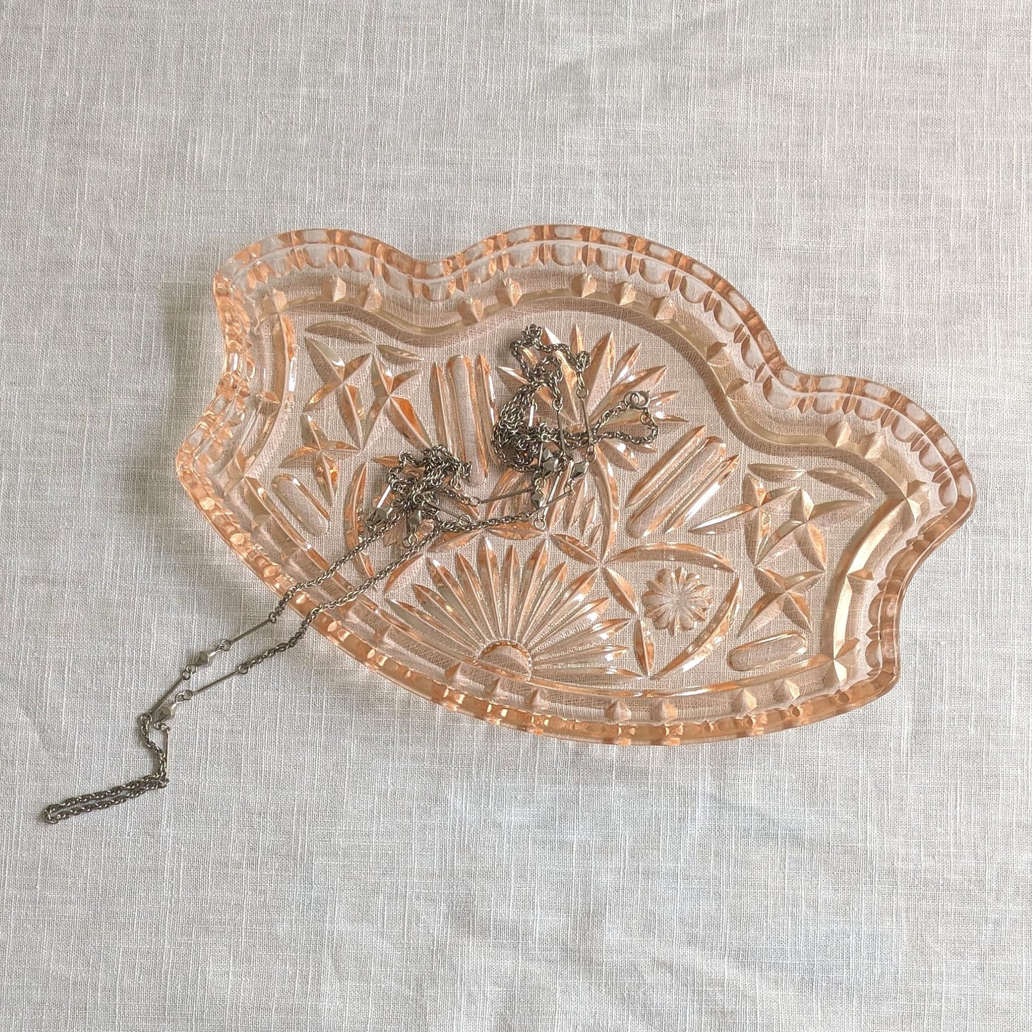 Pink Glass Shaped Tray