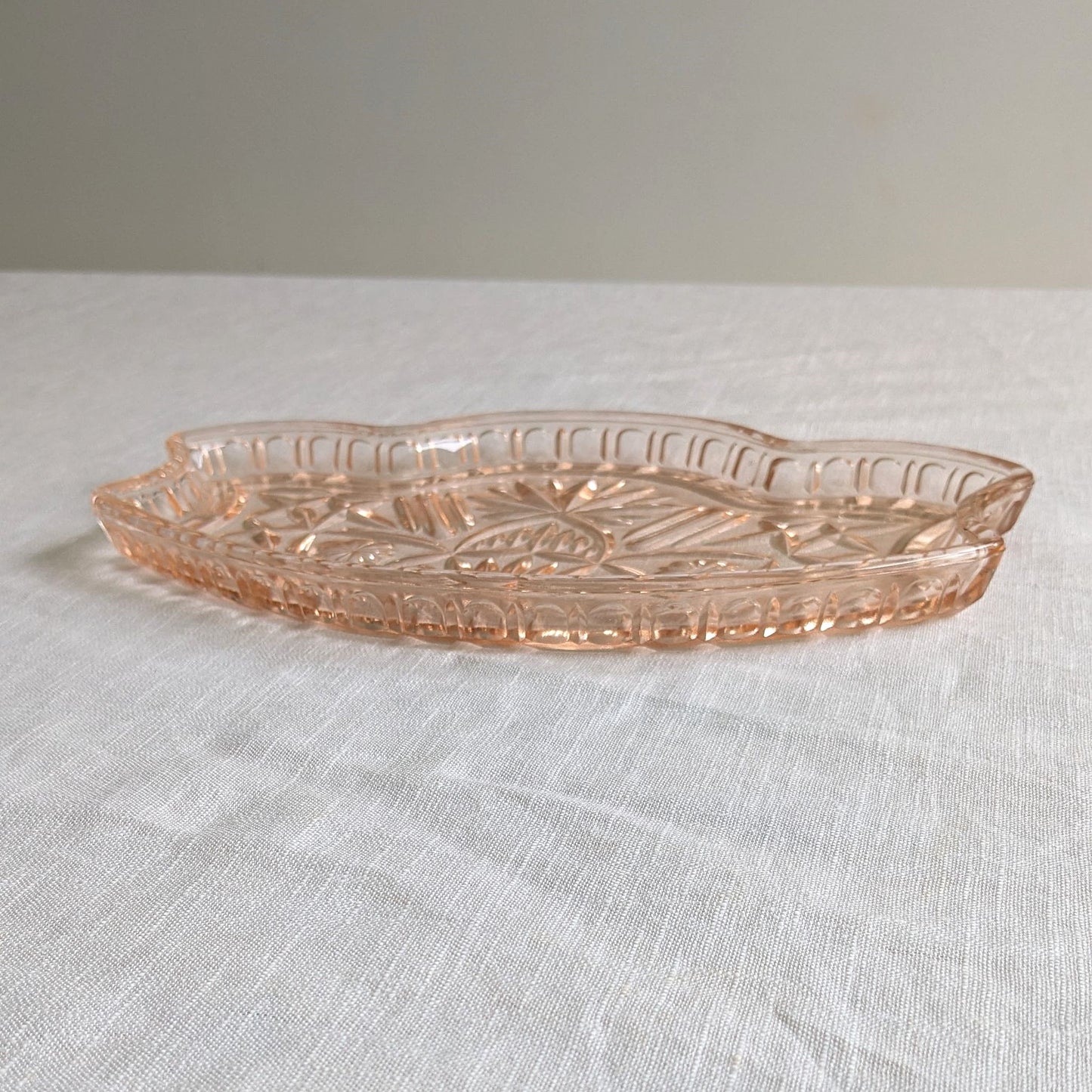 Pink Glass Shaped Tray