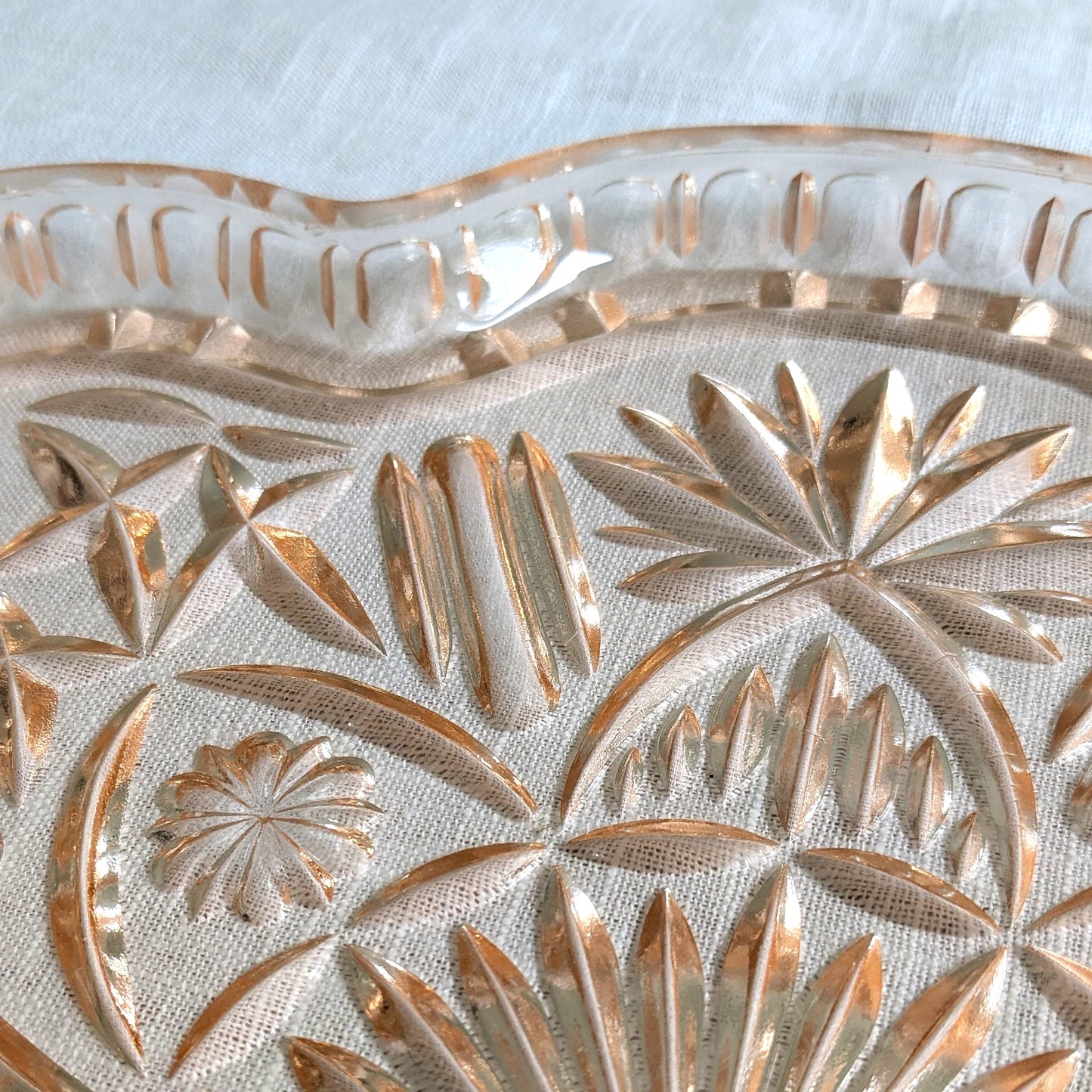 Pink Glass Shaped Tray