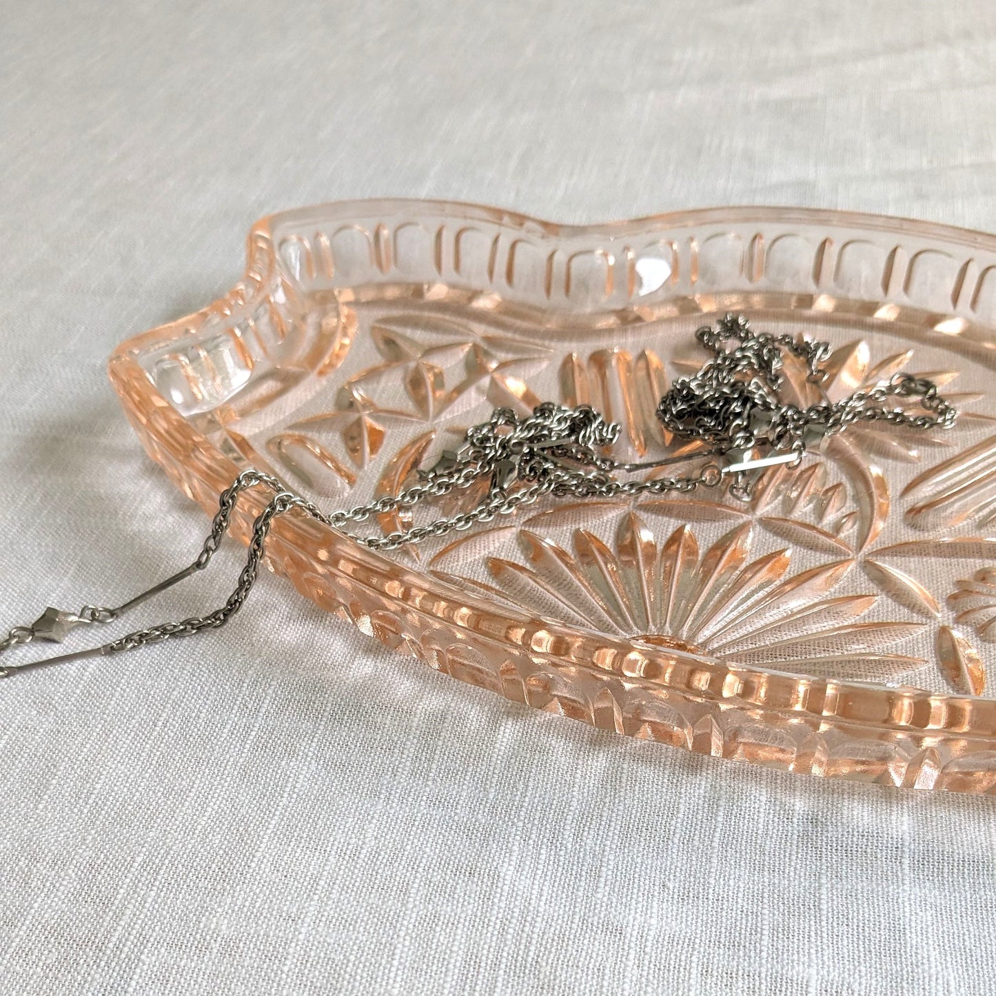 Pink Glass Shaped Tray