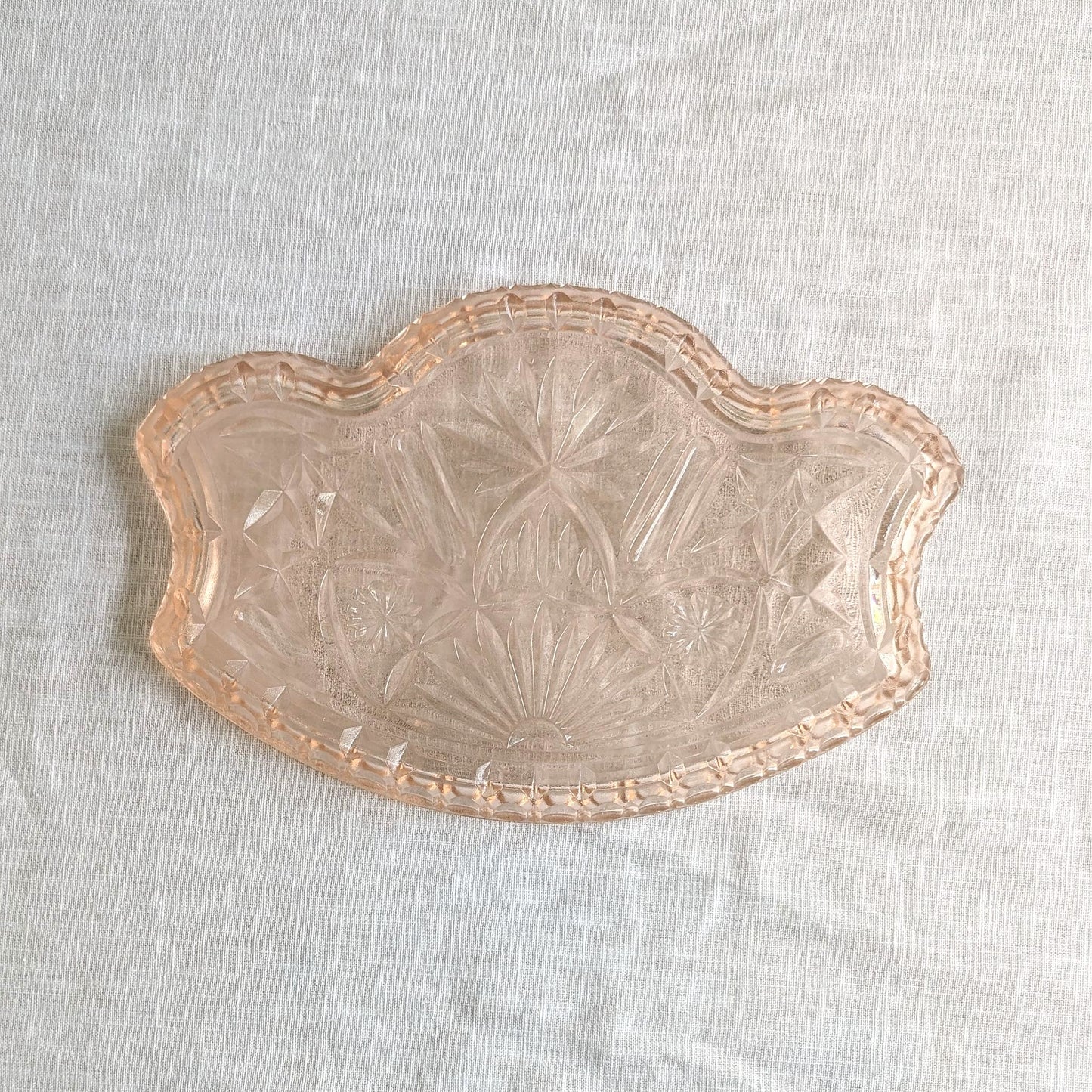 Pink Glass Shaped Tray