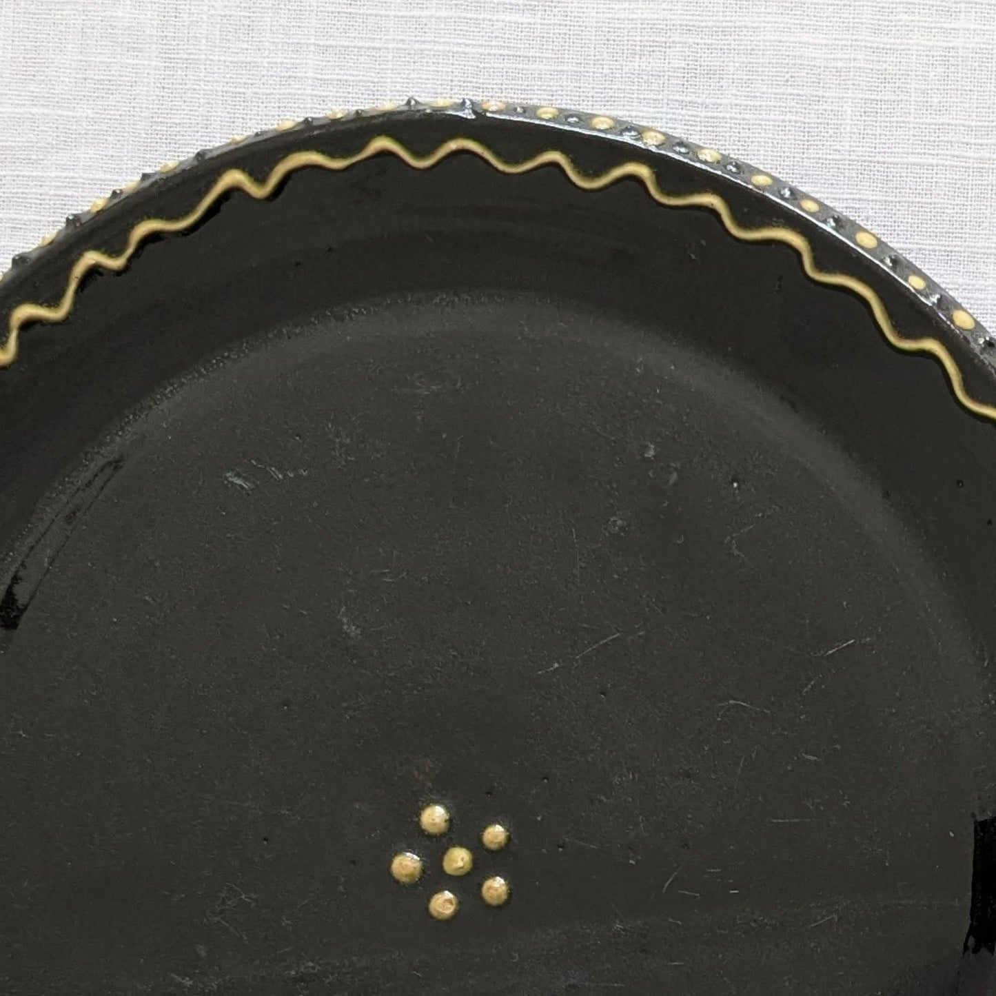 Flower Motif Slipware Plate