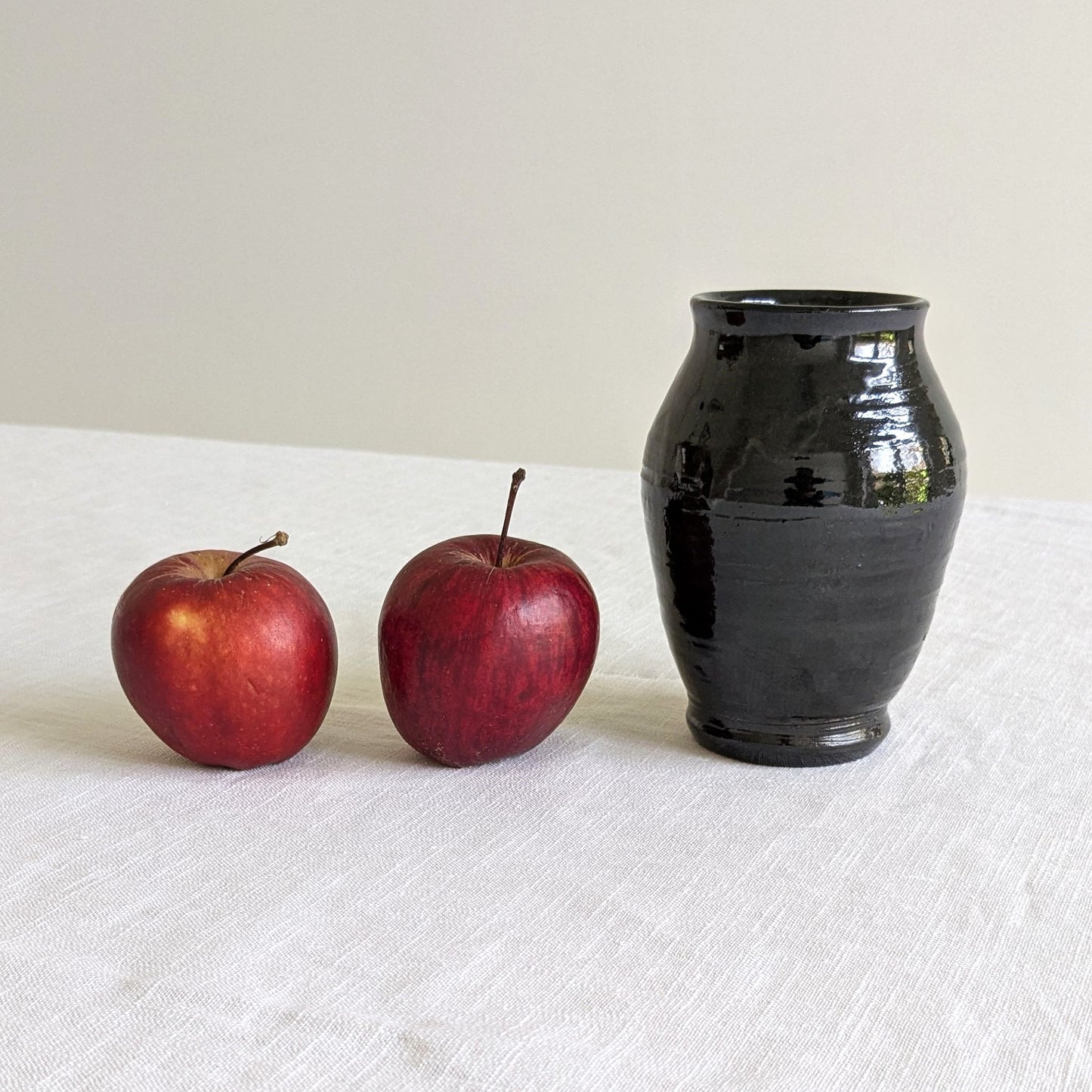 Studio Ribbed Black Vase
