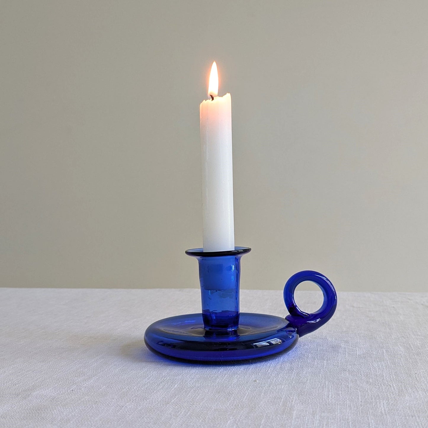 Blue Glass Chamberstick