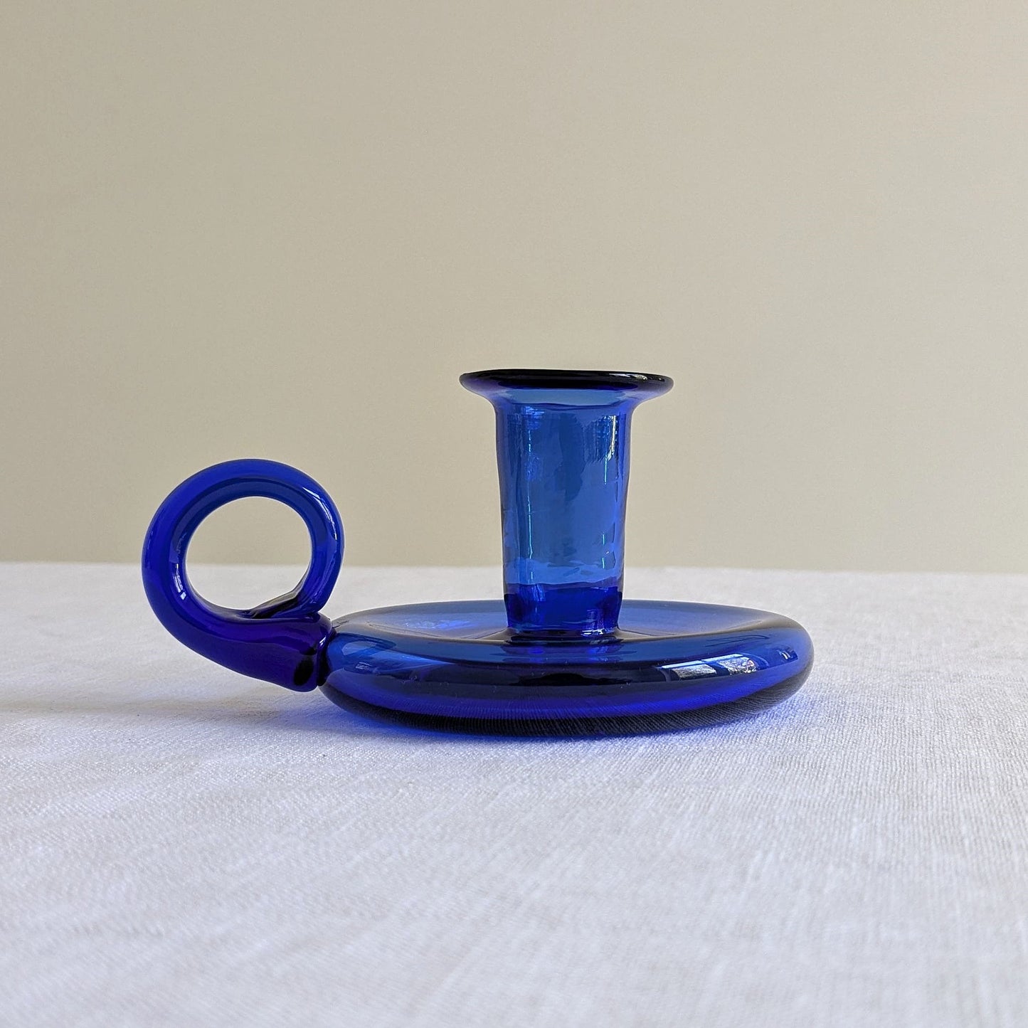 Blue Glass Chamberstick