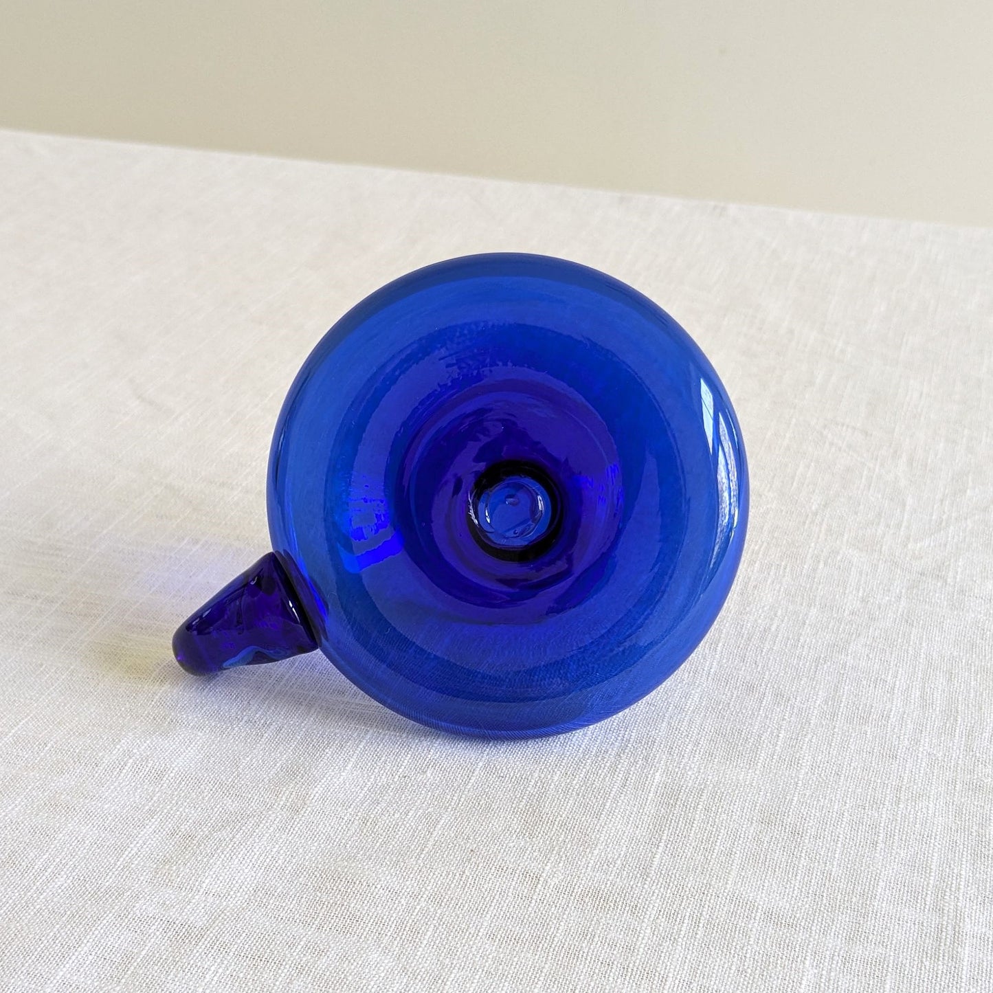Blue Glass Chamberstick