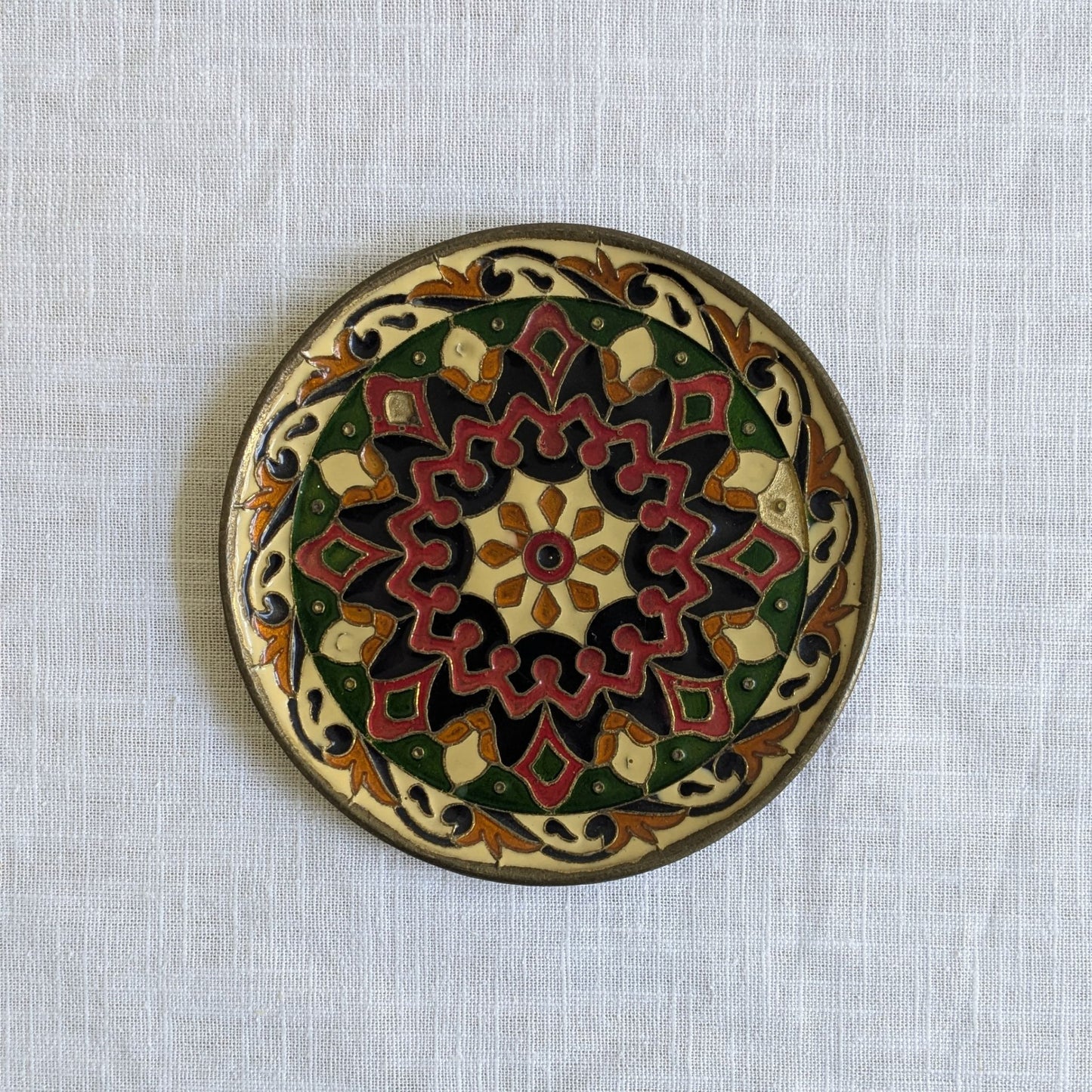 Brass Mandala Plates Pair