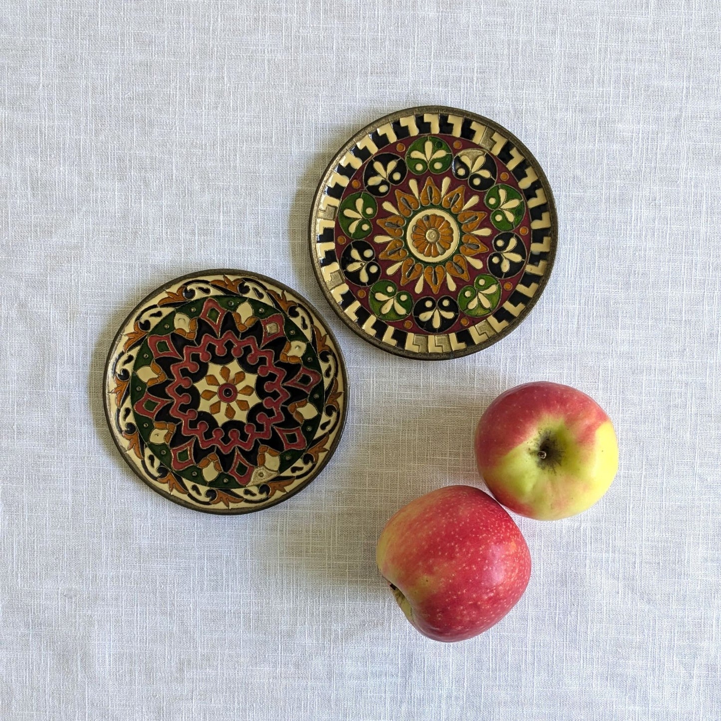 Brass Mandala Plates Pair