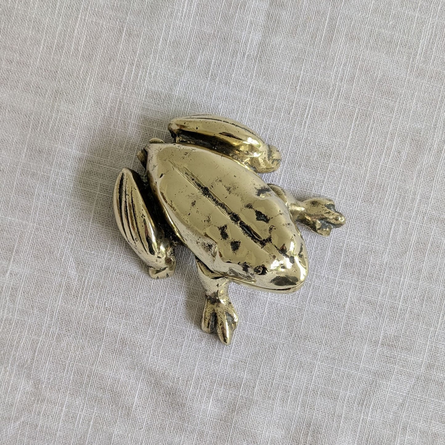 Vintage Brass Frog Ashtray