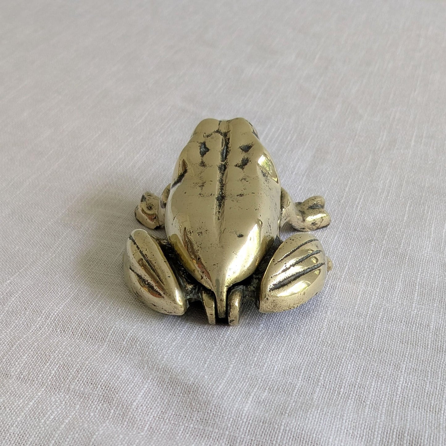 Vintage Brass Frog Ashtray