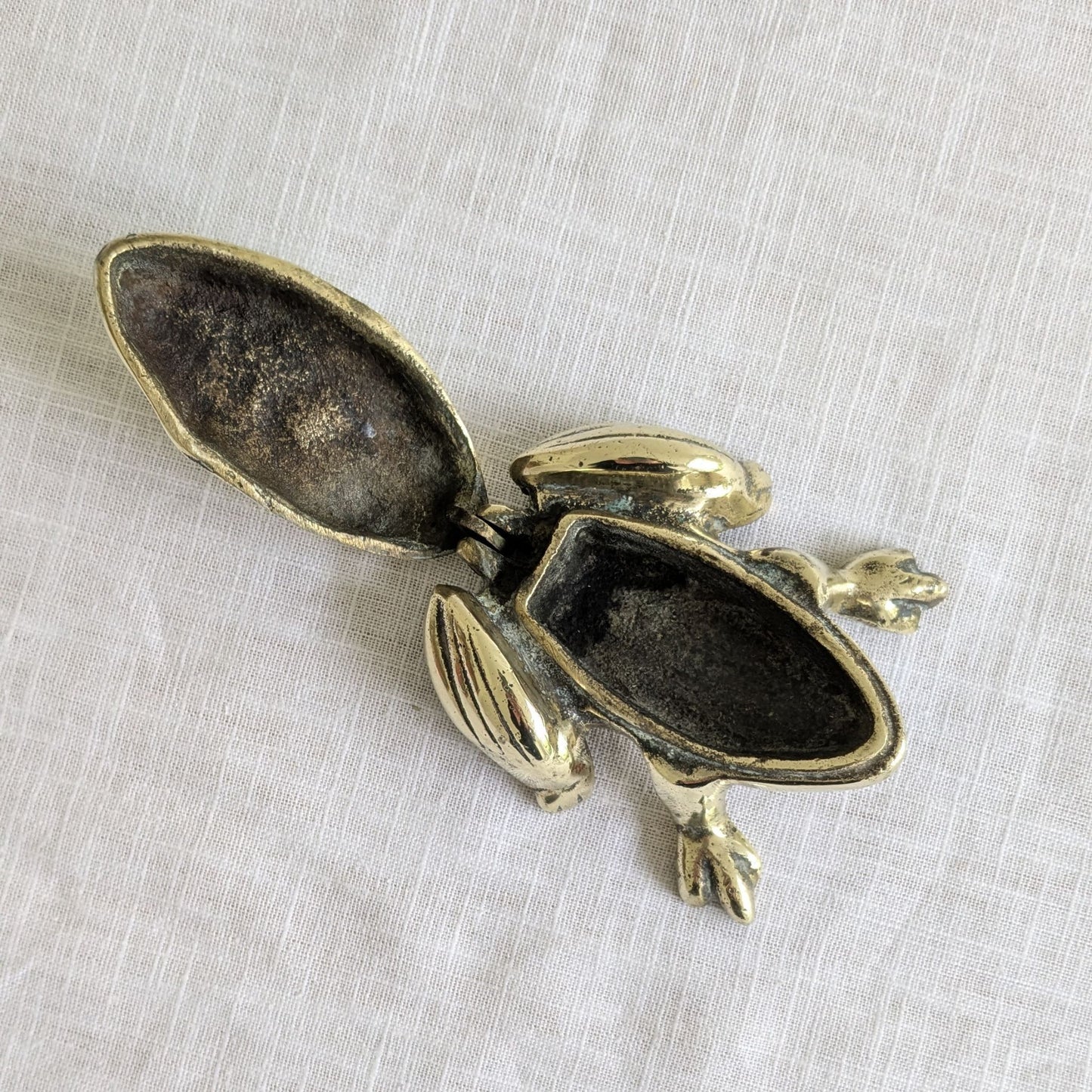 Vintage Brass Frog Ashtray