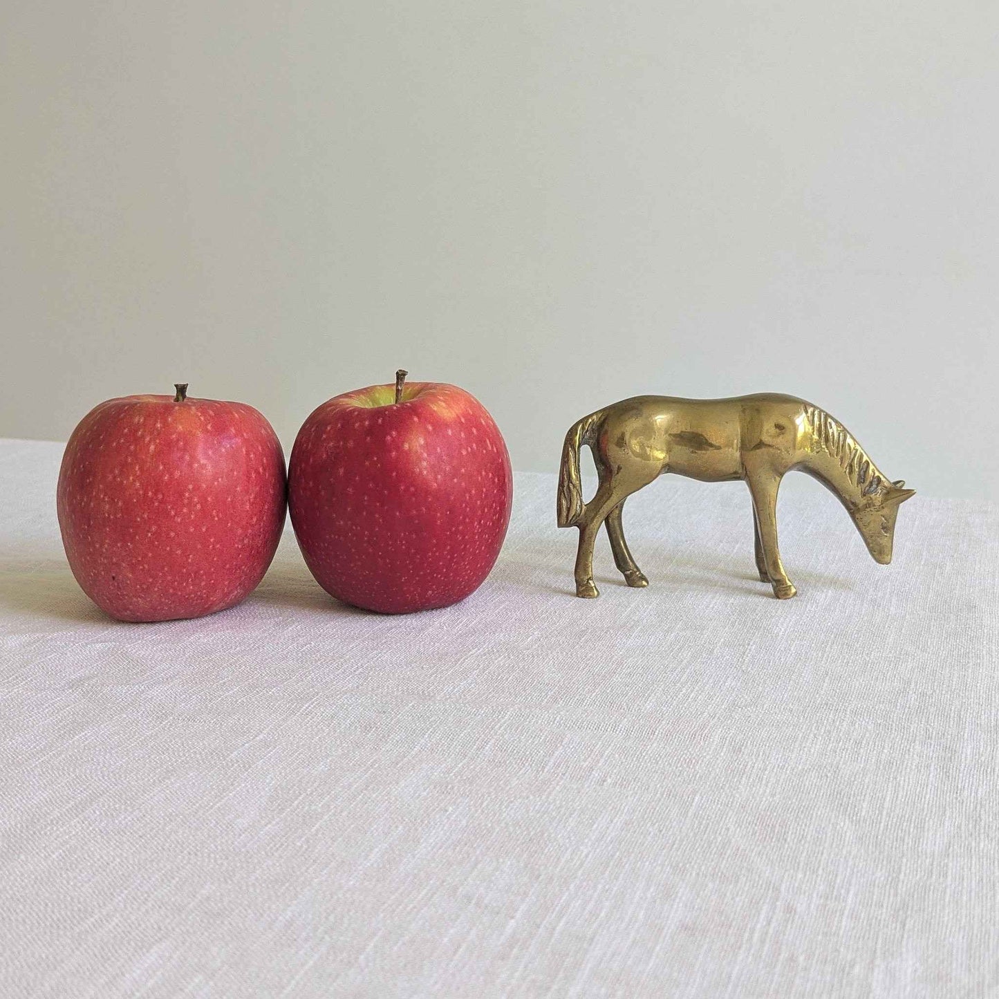 Brass Grazing Horse