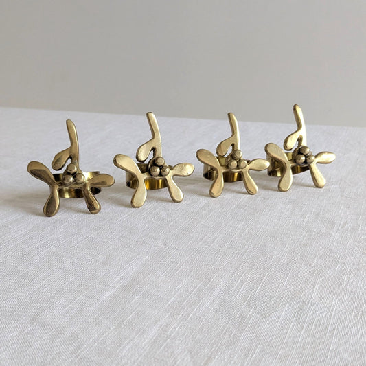 Brass Mistletoe Napkin Rings