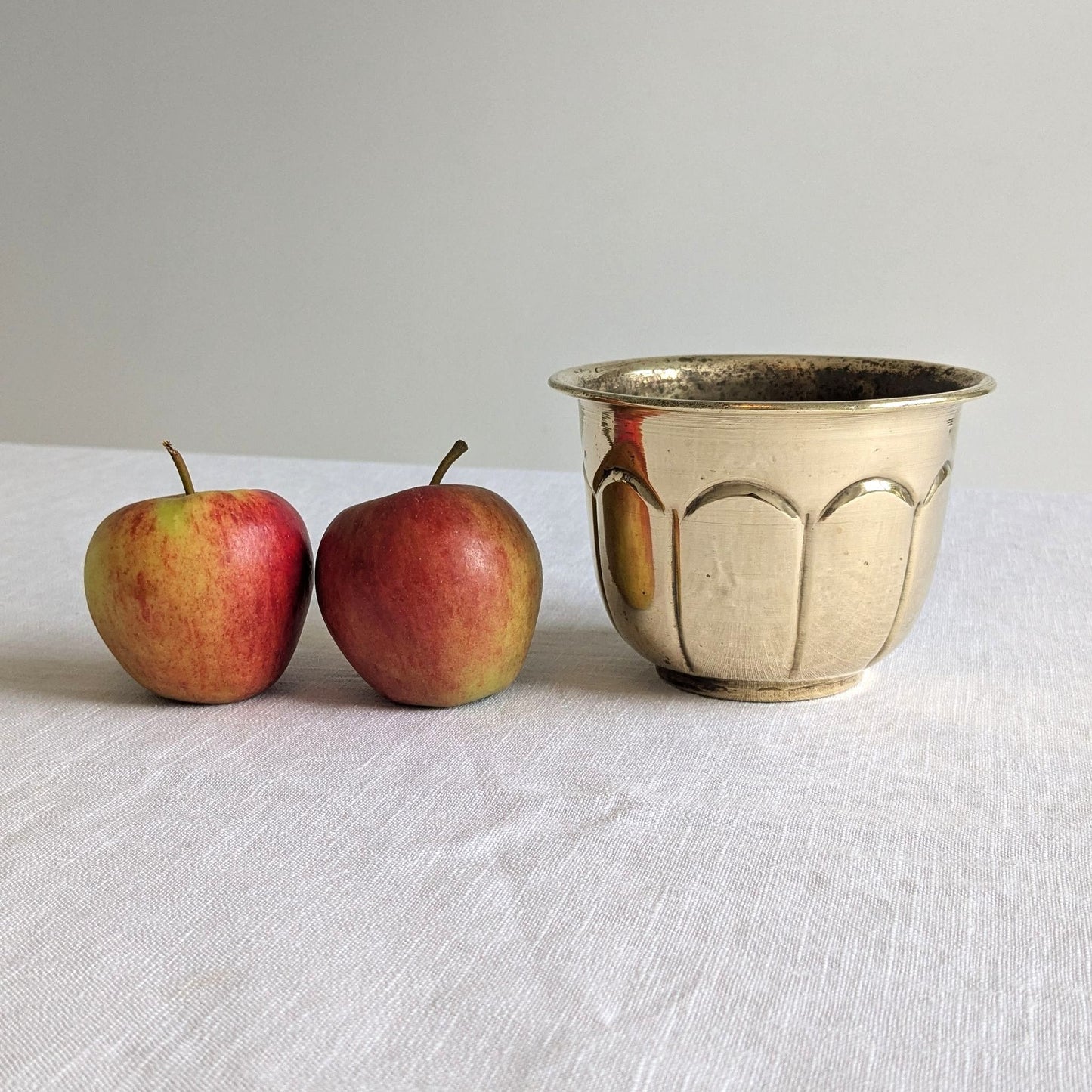 Brass Scalloped Plant Pot