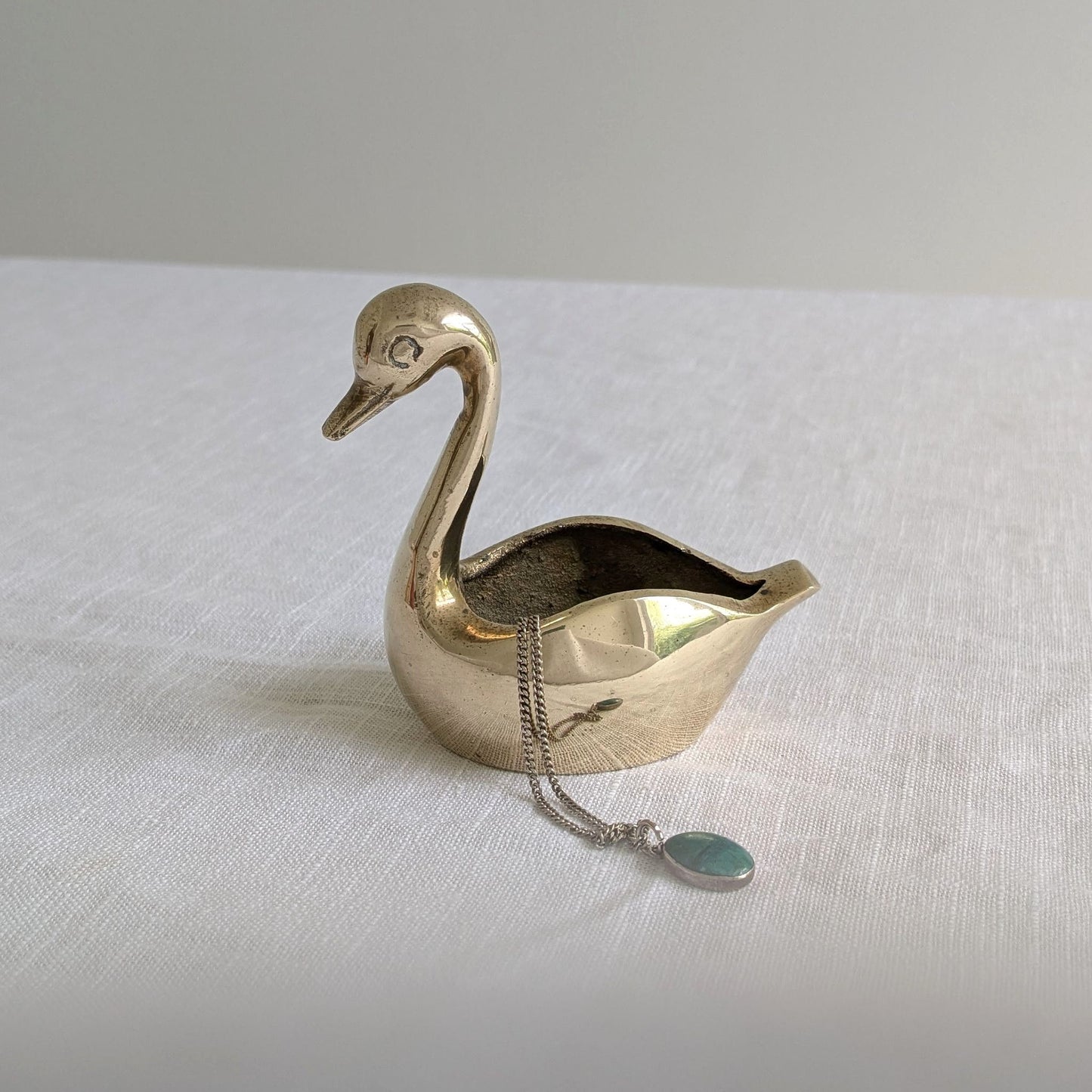 Brass Swan Trinket Dish