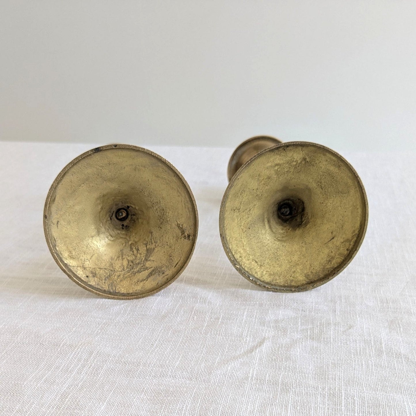Vintage Brass Twist Candlesticks