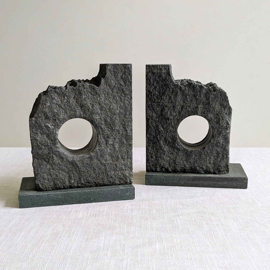 Brutalist Slate Bookends