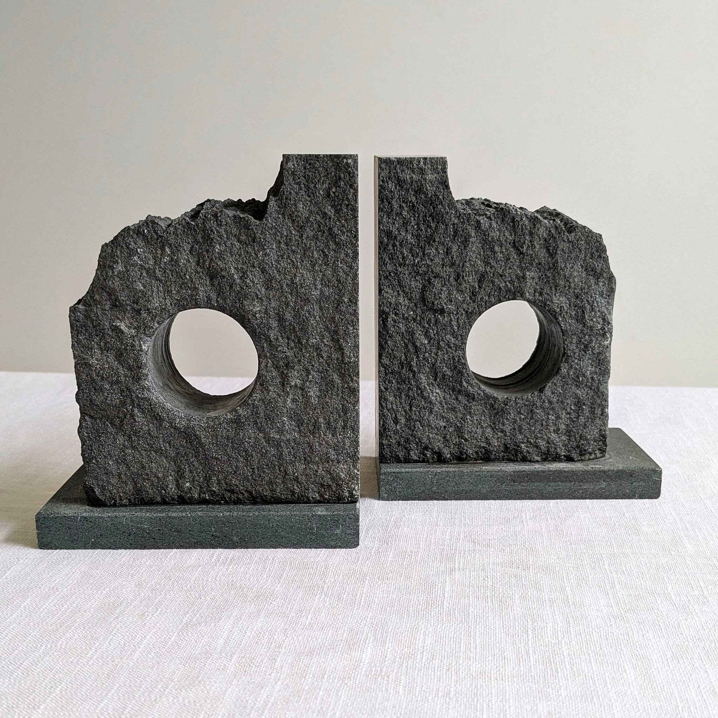 Brutalist Slate Bookends