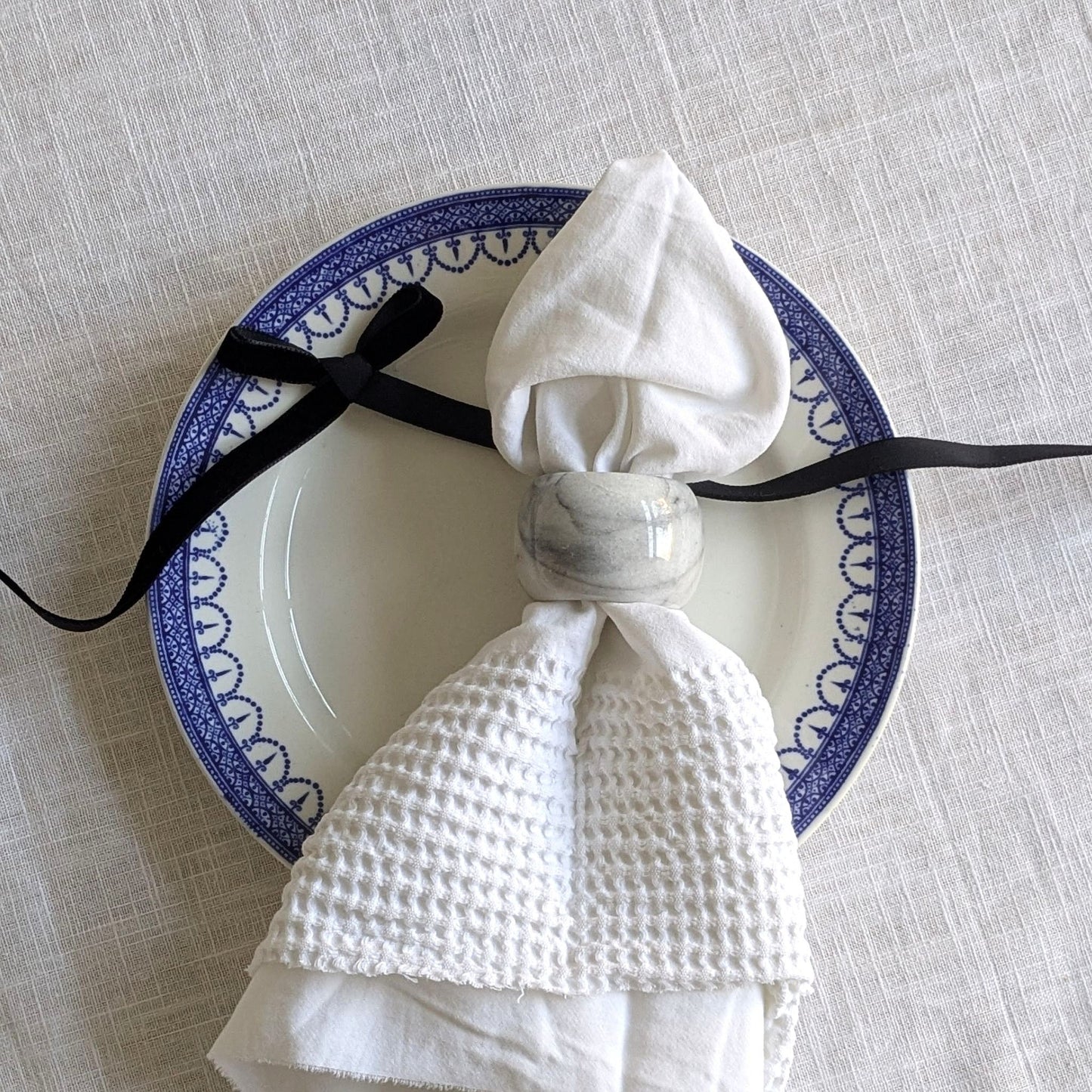 White Marble Napkin Rings