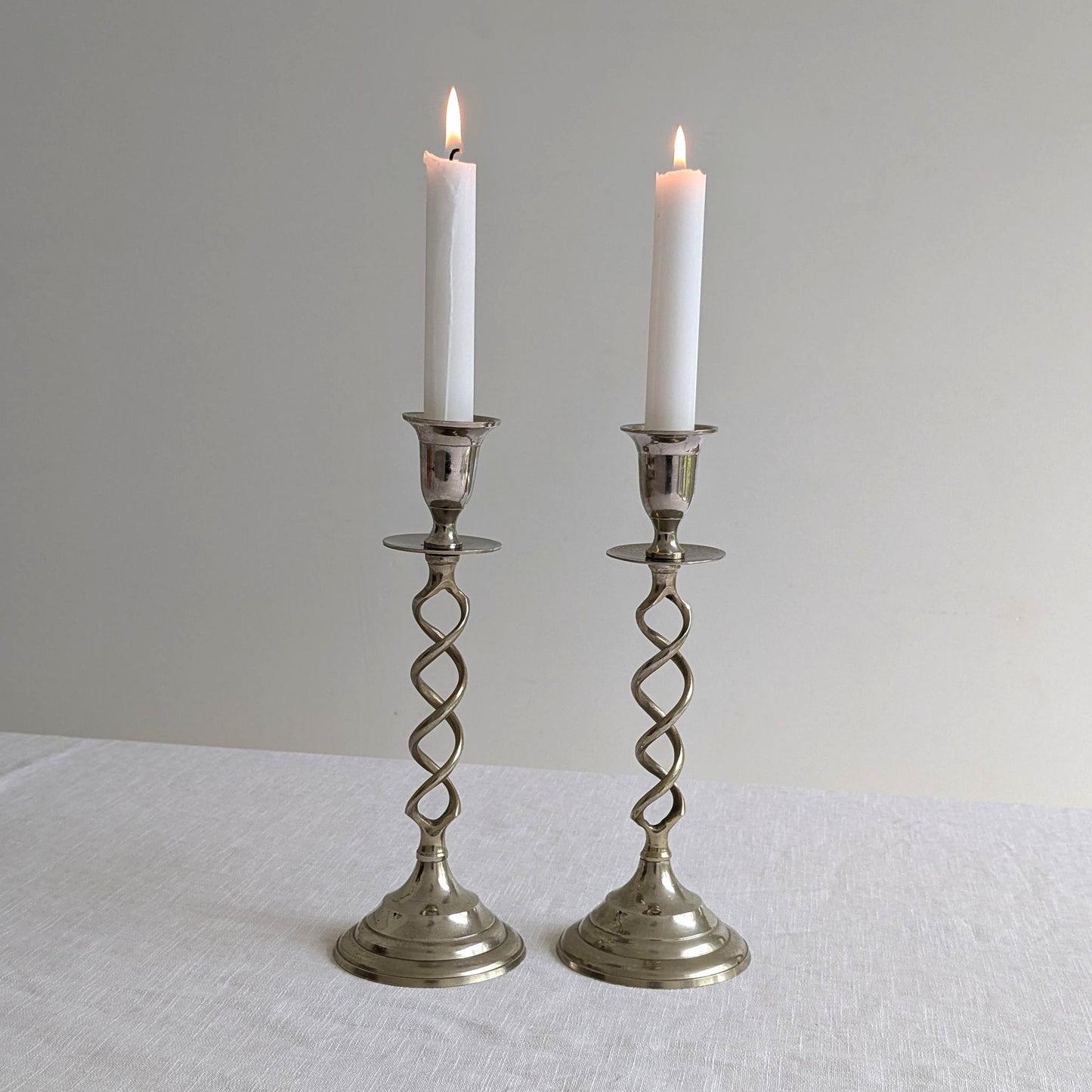 Metal Barley Twist Candlesticks