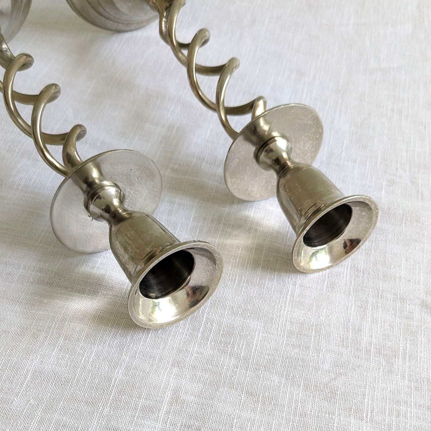 Metal Barley Twist Candlesticks