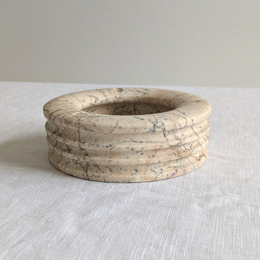 Mid Century Ribbed Marble Ashtray