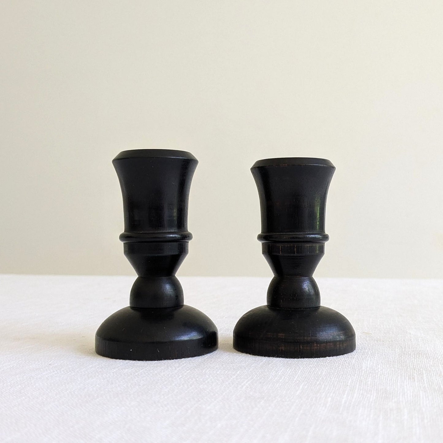 English Ebony Candlesticks