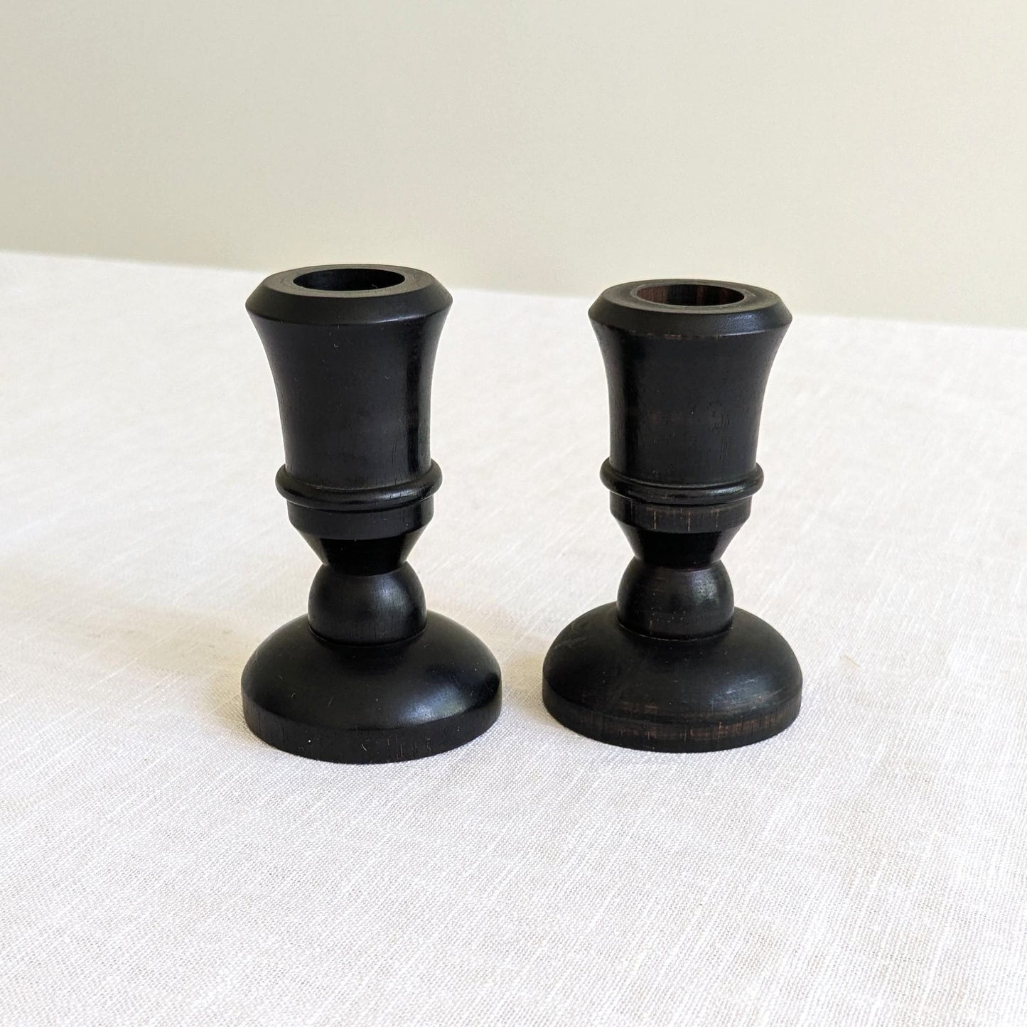 English Ebony Candlesticks