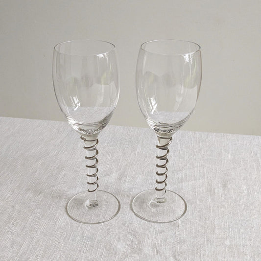 Silver Spiral Stem Glasses