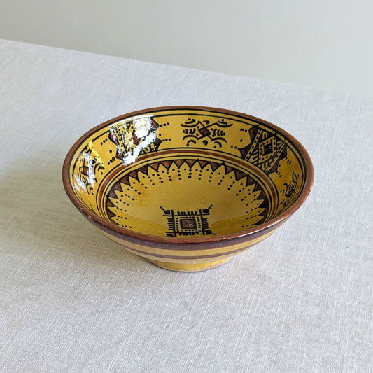 Yellow Folk Art Bowl