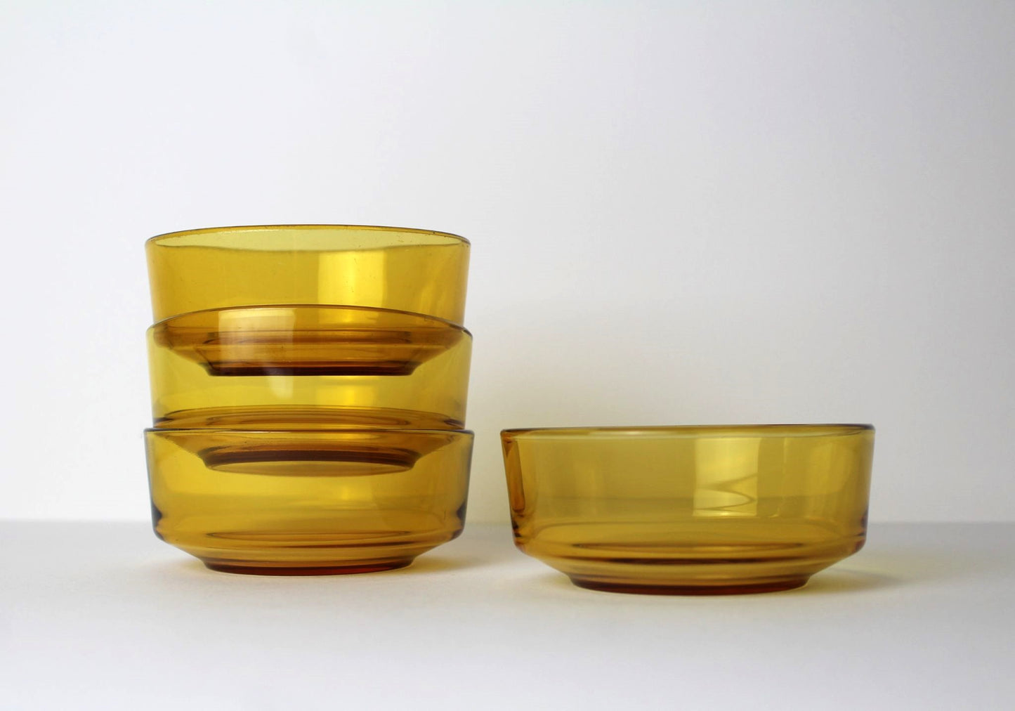 MCM Amber Glass Bowls