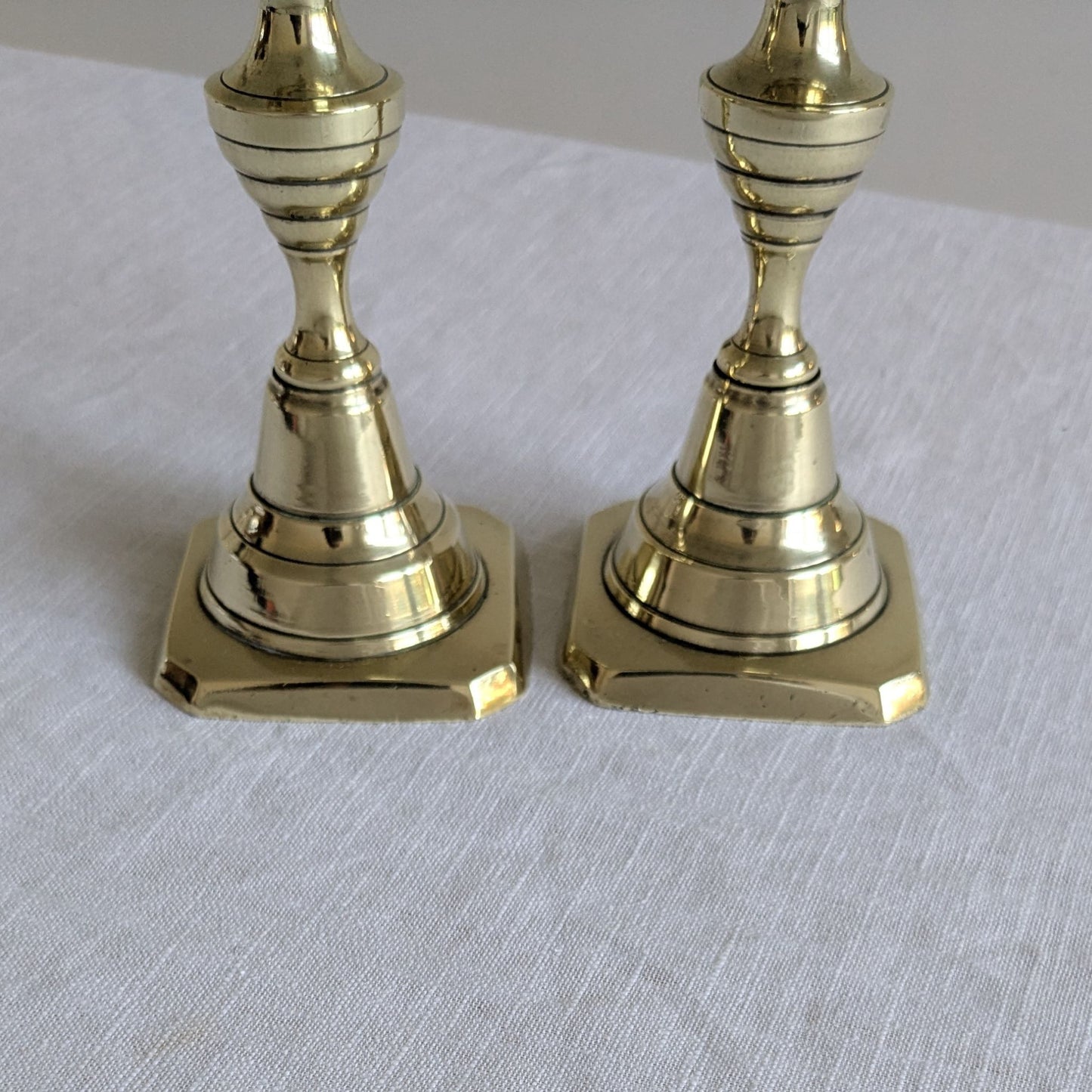 Antique Brass 20cm Beehive Candlesticks