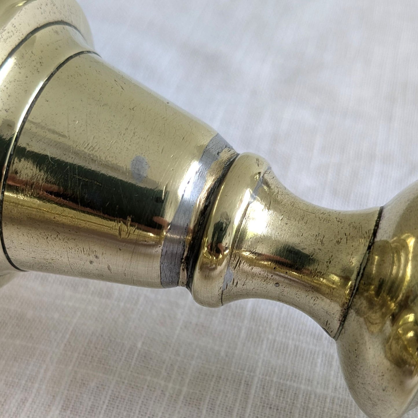 Antique Chunky Brass Candlesticks