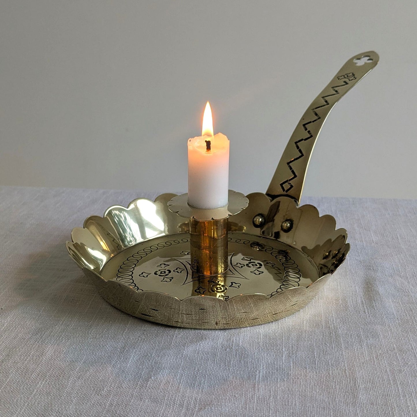 Antique 'Good Night' Chamberstick