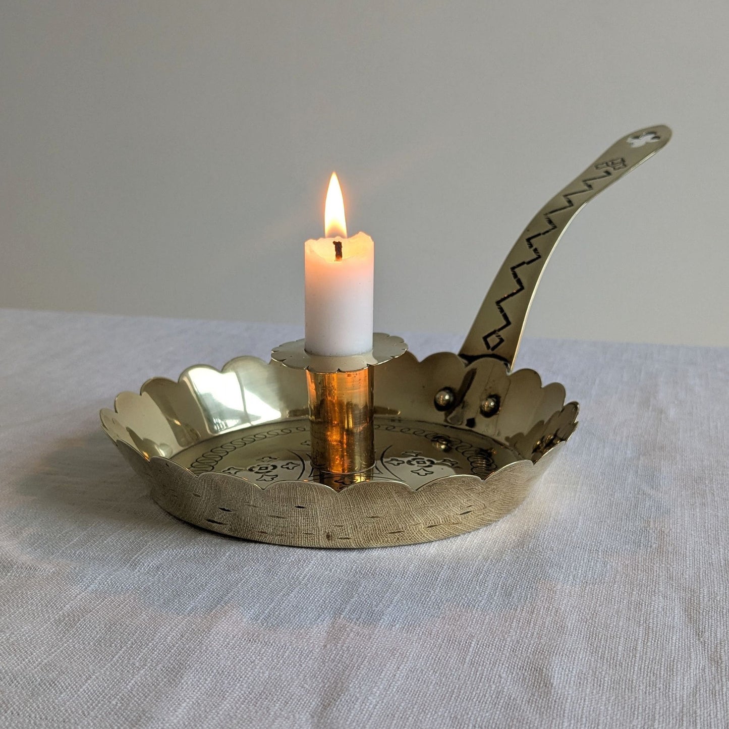 Antique 'Good Night' Chamberstick